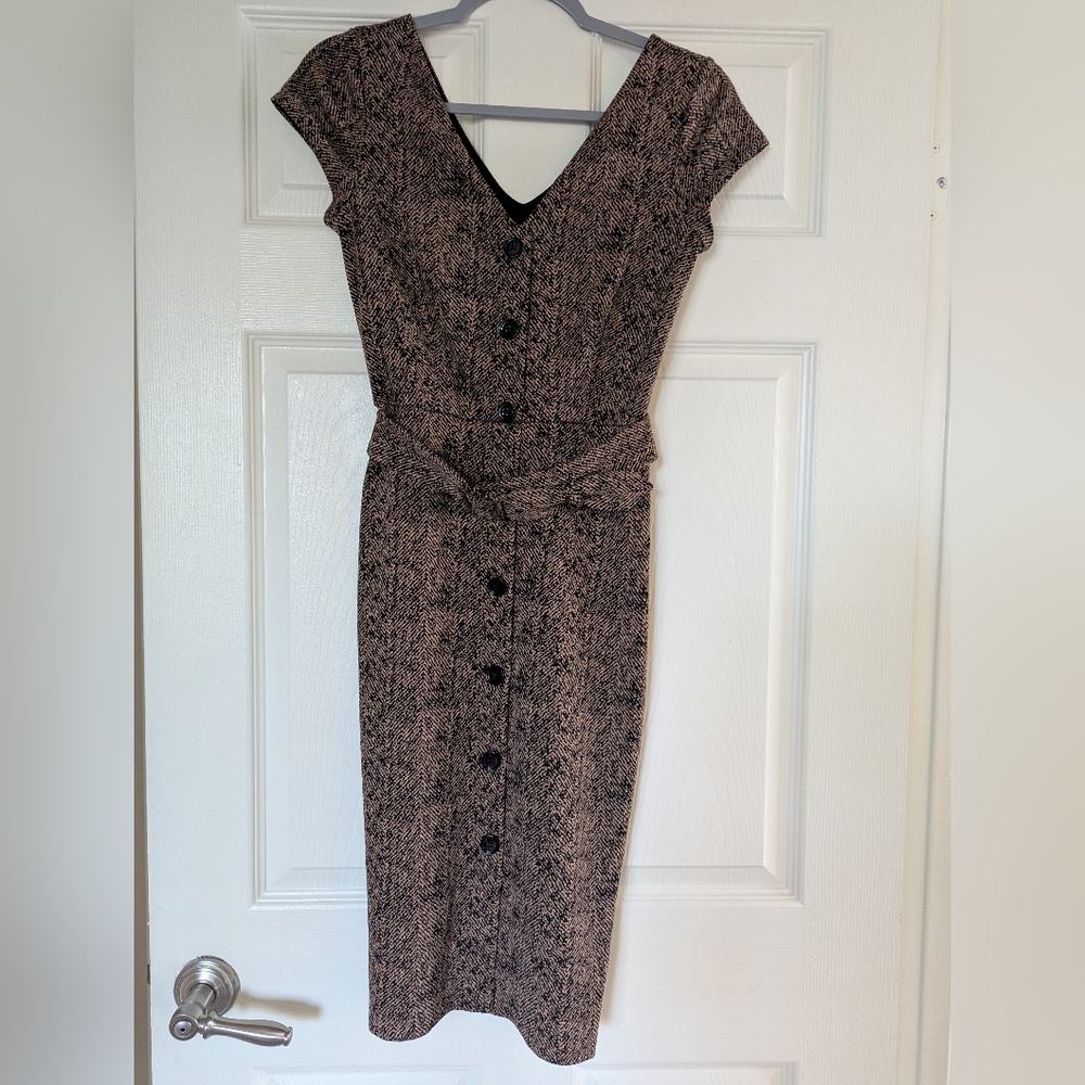 Express Black and Brown Midi Dress
